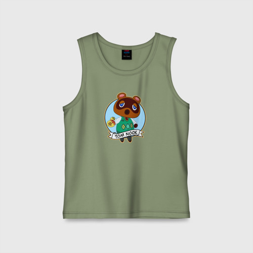 Детская майка хлопок Tom Nook, цвет авокадо