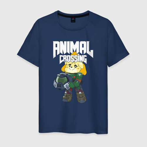 Мужская футболка хлопок Animal Crossing, цвет темно-синий