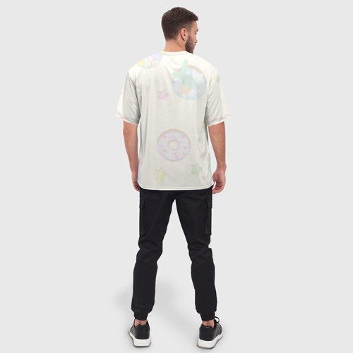 Мужская футболка oversize 3D Пухленький единорог, цвет 3D печать - фото 4