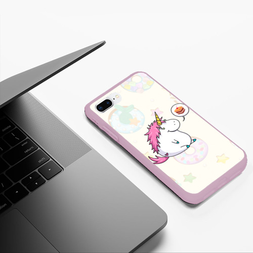 Чехол для iPhone 7Plus/8 Plus матовый Пухленький единорог, цвет розовый - фото 5