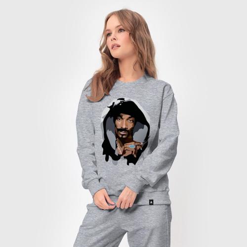 Женский костюм хлопок с принтом Snoop Dogg, вид сбоку #3