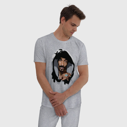 Мужская пижама хлопок с принтом Snoop Dogg, фото на моделе #1