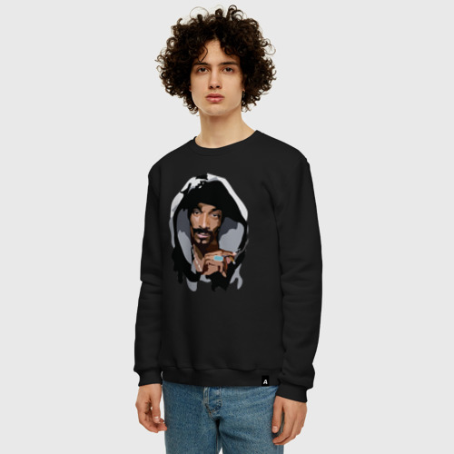 Мужской свитшот хлопок с принтом Snoop Dogg, фото на моделе #1