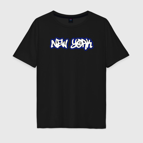 Мужская футболка хлопок Oversize New York, цвет черный
