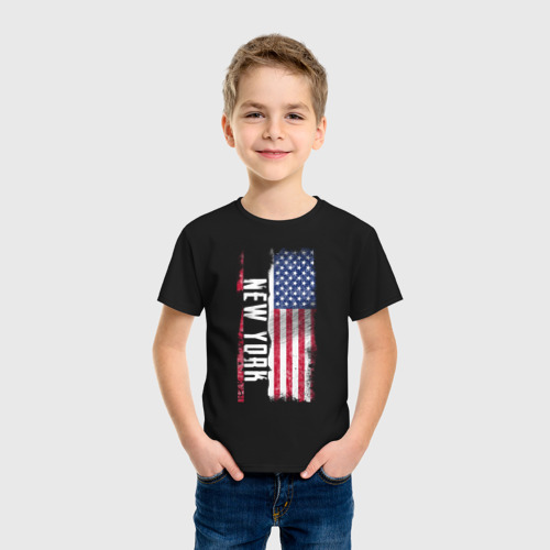 Детская футболка хлопок с принтом New York, фото на моделе #1