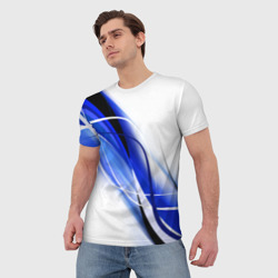 Мужская футболка 3D Geometry stripes blue - фото 2