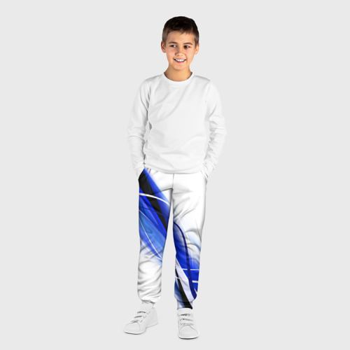 Детские брюки 3D Geometry stripes blue, цвет 3D печать - фото 4
