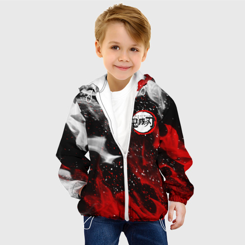 Детская куртка 3D Абстрактное пламя, цвет белый - фото 3
