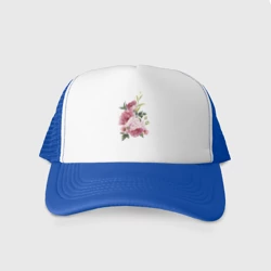 Кепка тракер с сеткой Пионы