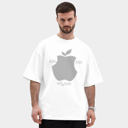 Мужская футболка Oversize хлопок premium Яблоко Ньютоновское и Ева - фото 2