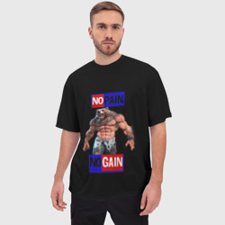 Мужская футболка oversize 3D No pain no gain - фото 2