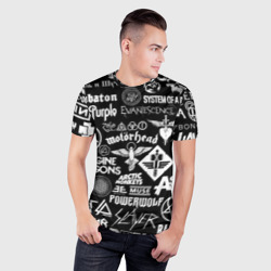 Мужская футболка 3D Slim Логотипы рок групп - фото 2