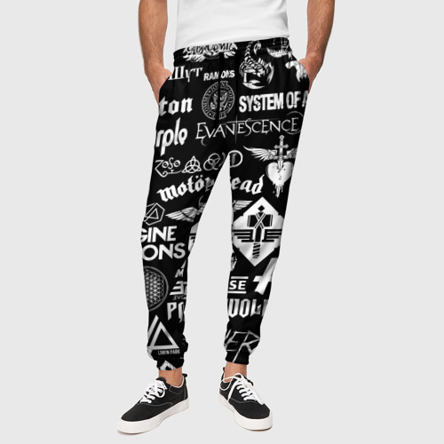 Мужские брюки 3D Логотипы рок групп, цвет 3D печать - фото 4