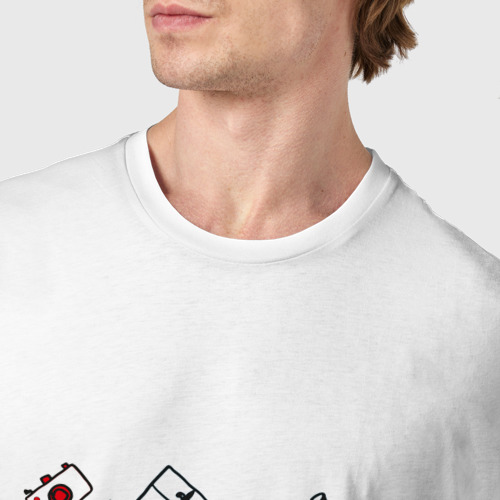 Мужская футболка хлопок Париж Достопримечательности, цвет белый - фото 6