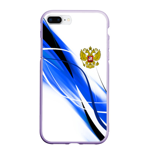 Чехол для iPhone 7Plus/8 Plus матовый Россия Russia, цвет светло-сиреневый