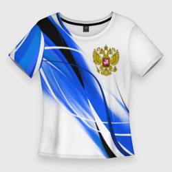 Женская футболка 3D Slim Россия Russia