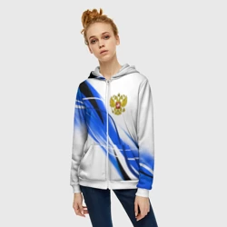 Женская толстовка 3D на молнии Россия Russia - фото 2