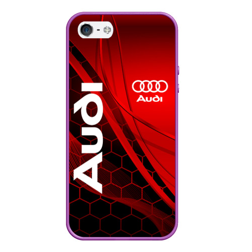 Чехол для iPhone 5/5S матовый Audi, цвет фиолетовый
