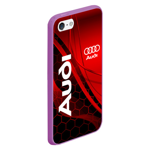 Чехол для iPhone 5/5S матовый Audi, цвет фиолетовый - фото 3