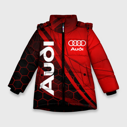 Зимняя куртка для девочек 3D Audi, цвет черный