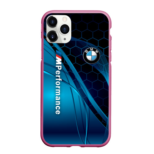 Чехол для iPhone 11 Pro Max матовый BMW M Power, цвет малиновый