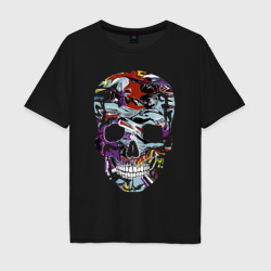 Мужская футболка хлопок Oversize Vanguard skull - pop art