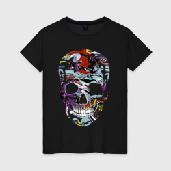 Женская футболка хлопок Vanguard skull - pop art