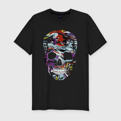 Мужская футболка хлопок Slim Vanguard skull - pop art