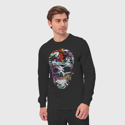 Мужской костюм хлопок Vanguard skull - pop art, цвет черный - фото 5