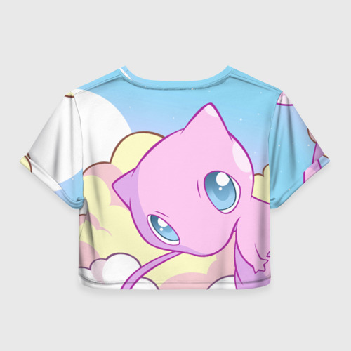 Женская футболка Crop-top 3D Mew, цвет 3D печать - фото 2