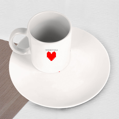 Набор: тарелка + кружка Undertale heart - фото 3