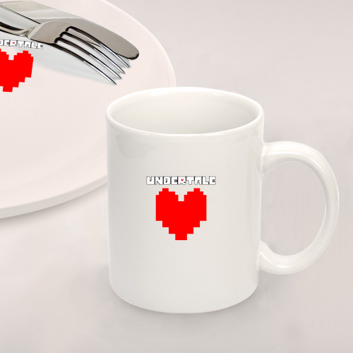 Набор: тарелка + кружка Undertale heart - фото 2
