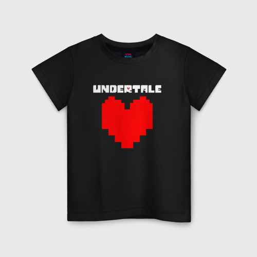 Детская футболка хлопок Undertale heart, цвет черный