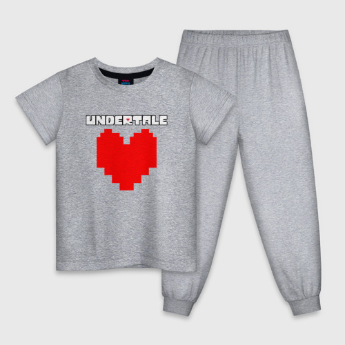 Детская пижама хлопок с принтом UNDERTALE HEART, вид спереди #2