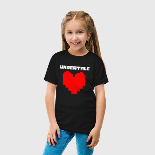 Детская футболка хлопок Undertale heart, цвет черный - фото 5