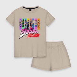 Женская пижама с шортиками хлопок Разноцветная нарезка ДжоДжо