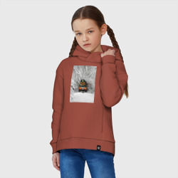 Детское худи Oversize хлопок Российский поезд зимой - фото 2