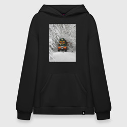 Худи SuperOversize хлопок Российский поезд зимой