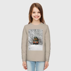 Детский лонгслив хлопок Российский поезд зимой - фото 2
