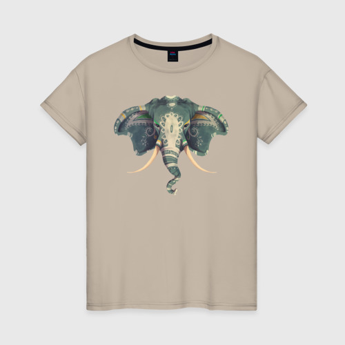 Женская футболка хлопок Elephant, цвет миндальный