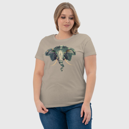 Женская футболка хлопок Elephant, цвет миндальный - фото 6