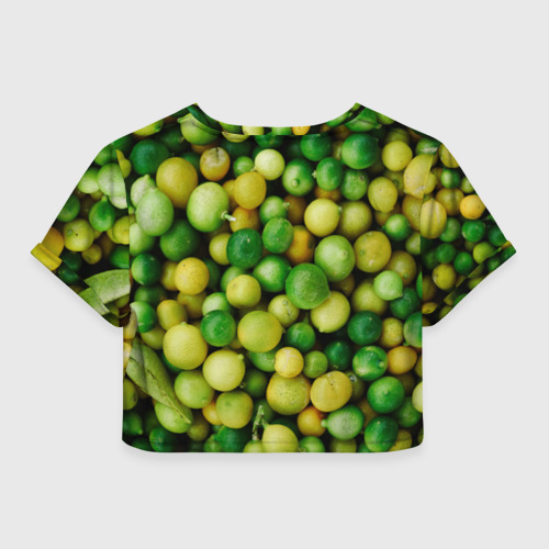 Женская футболка Crop-top 3D Цытрусы, цвет 3D печать - фото 2