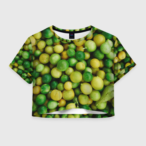Женская футболка Crop-top 3D Цытрусы, цвет 3D печать