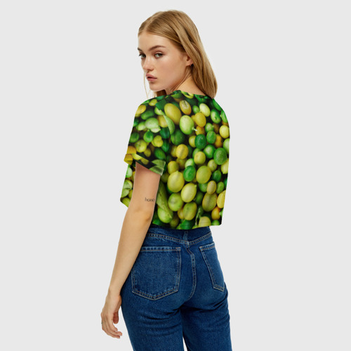 Женская футболка Crop-top 3D Цытрусы, цвет 3D печать - фото 5