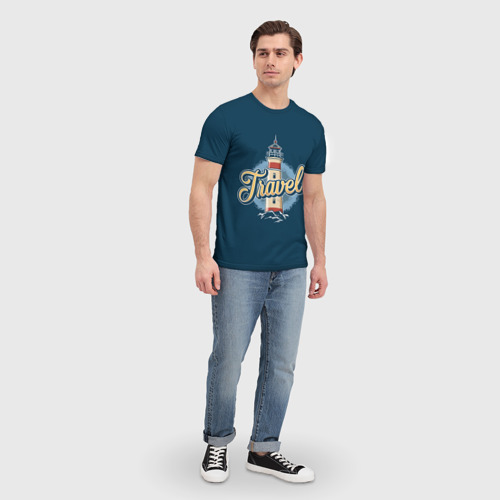 Мужская футболка 3D с принтом Путешествие, вид сбоку #3