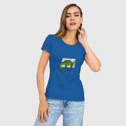 Женская футболка хлопок Slim Динозавр - фото 2