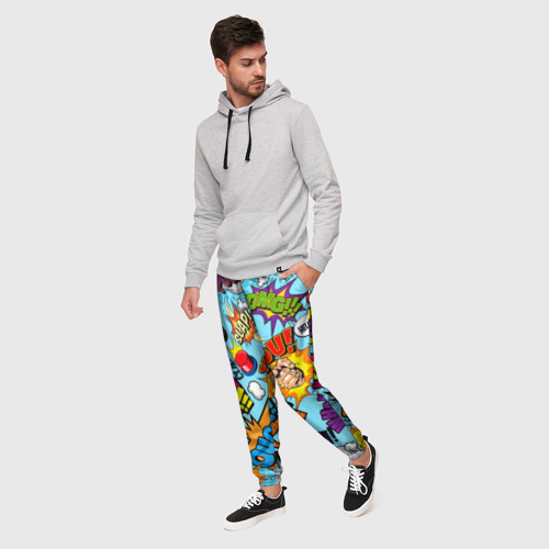 Мужские брюки 3D с принтом COMICS ART, фото на моделе #1