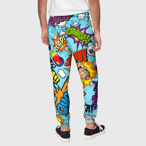 Мужские брюки 3D с принтом COMICS ART, вид сзади #2