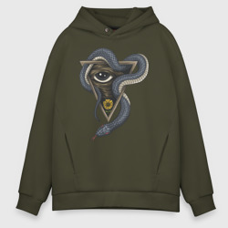 Мужское худи Oversize хлопок Иллюминаты змеи