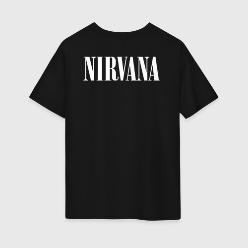 Женская футболка хлопок Oversize Nirvana на спине, цвет черный - фото 2